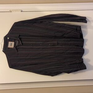 Vintage Red men's long sleeve button down shirt. Size L.